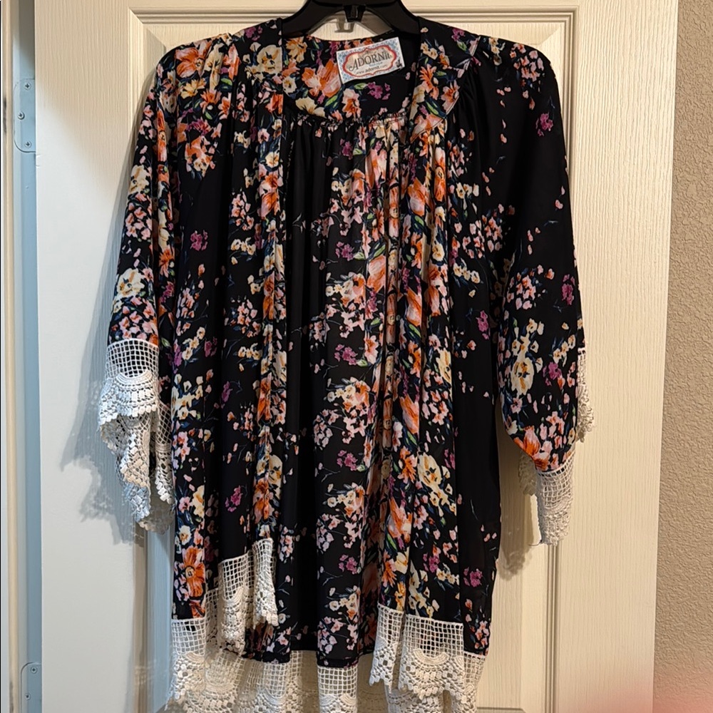 ADORN IT Black and Orange Cape Jacket